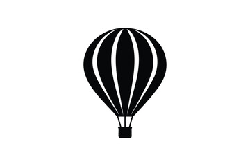 A Hot air balloon icon silhouette on a white background