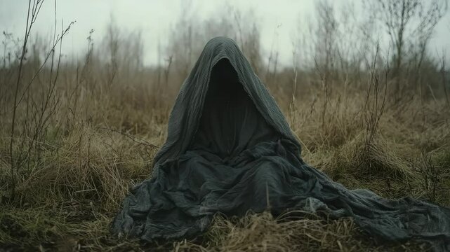 Solitary Figure in a Vast Field