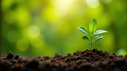 Nurturing Growth A Young Plant Emerges