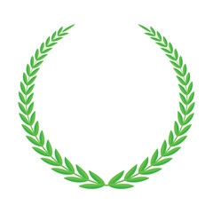 Creative green color leaf circle design with white background. 