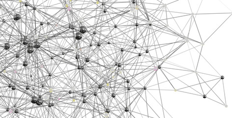 Obraz premium Abstract 3D rendering of a complex network. Ideal for technology, connection, and data visualization.