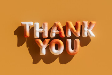  Thank you balloon letters on orange background