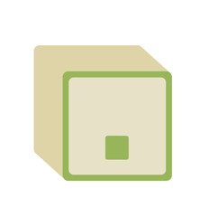 vector illustration of a wooden baby block with a period dot