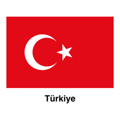 Türkiye flag vector isolated on transparent background