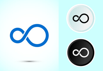 Infinity, Eternity, icon design illustration, Endless sign symbol in color, black and white
