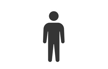 Simple Standing Person Icon in Monochrome Style