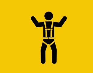 Safety Symbol of a Person Wearing a Safety Harness