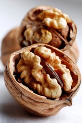 Fototapeta premium CloseUp of Shelled Walnut Showing Detailed Texture - National Walnut Day