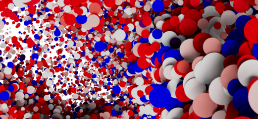 Vibrant background of red, white, and blue circles. Perfect for patriotic themes.