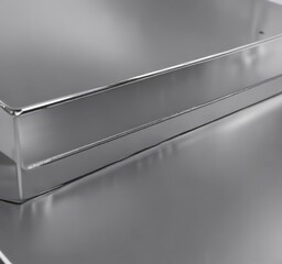 High-detail silver metal, polished finish, clean lines , industrial, photography