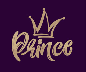 Little Princess Prince. Cute hand drawn doodle lettering quote. Lettering for t-shirt design, mug print, bag print, clothes fashion. 100% hand drawn vector image.