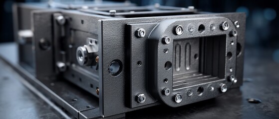 Obraz premium Precisionengineered gray metal framing detail