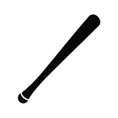 Black baseball bat isolated on white background