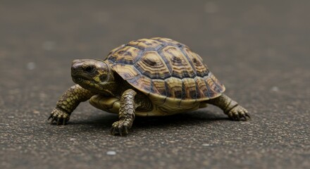 Obraz premium Small turtle on a textured surface