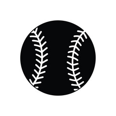 This vector illustration shows an isolated baseball ball, a classic sport object, rendered as a design icon on a clean white background