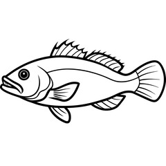 One-Line Grouper Vector Illustration