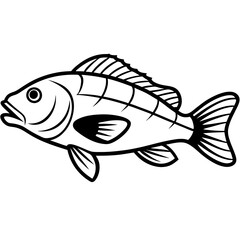 One-Line Grouper Vector Illustration