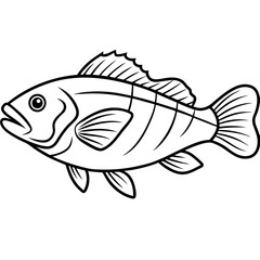 One-Line Grouper Vector Illustration