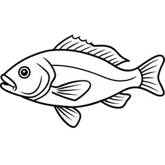 One-Line Grouper Vector Illustration