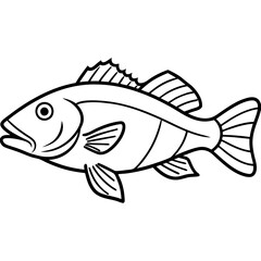 One-Line Grouper Vector Illustration