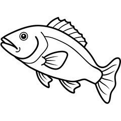 One-Line Grouper Vector Illustration