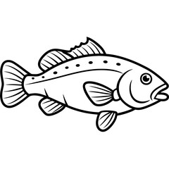 One-Line Grouper Vector Illustration
