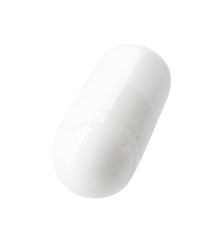 Collagen capsule isolated on white. Dietary supplement