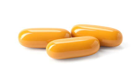 Collagen capsules isolated on white. Dietary supplement