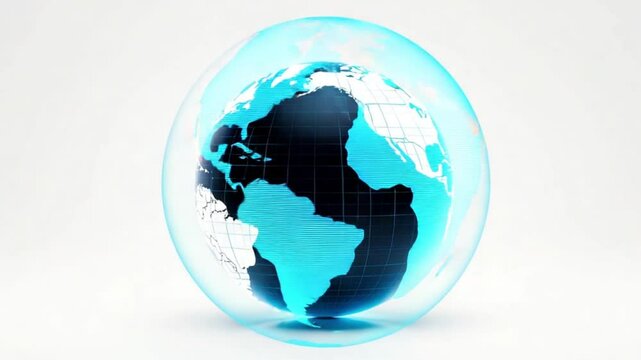Fragile Earth: A Globe Encased in a Protective Bubble