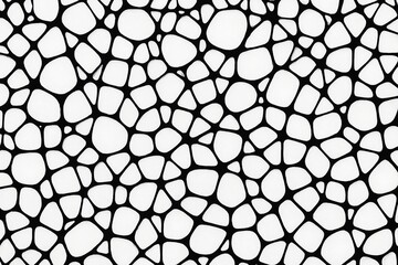 Fototapeta premium Abstract Black and White Organic Pattern with Irregular Shapes