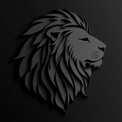 Fototapeta premium Modern lion illustrations use bold paper cut layering and minimalist contrasts to highlight strength and elegance through clean, structured forms.