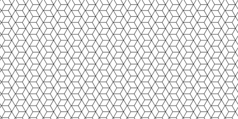 Fototapeta premium Vector seamless pattern with hexagon square cube geometric pattern shapes grid metal element texture design. abstract tiles gradient science web tech connection triangle diamond honeycomb.