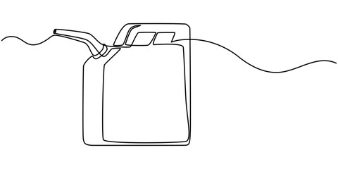 Gallon continuous one line drawing vector illustration, Gallon Of Milk Icon, Big Plastic Bottle ,Gallon continuous one line drawing vector illustration, continuous line of oil jerry cans.one line draw