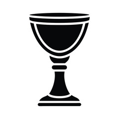 golden goblet stencil icon silhouette vector illustration