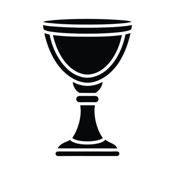 golden goblet stencil icon silhouette vector illustration