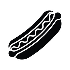 grilled hot dog icon silhouette vector illustration