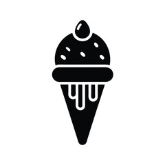 ice cream stencil icon silhouette vector illustration