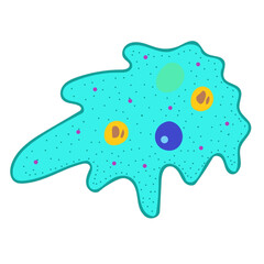 amoeba isolated on white background microorganism microbiology science illustration