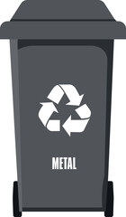 Metal waste can with lid and ecology sign
