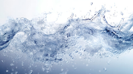 Dynamic water splash action pure white background high-resolution image fluid environment close-up view