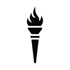 torch stencil icon silhouette vector illustration