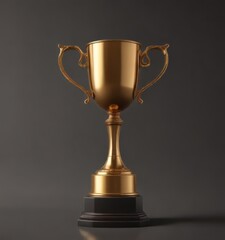 Modern vector silhouette of bronze trophy with golden cup against a clean background ,  prestigious,  premium