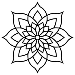Obraz premium Minimalist Mandala Line Drawing