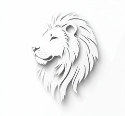 Obraz premium The paper cut style blends bold shapes and refined mane detailing, giving the lions a sleek, elegant presence in a flat yet dimensional format.