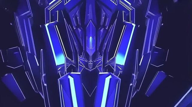 Futuristic mechanical face close-up