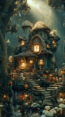 Fototapeta premium Enchanted Woodland Cottage