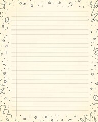 Blank Lined Paper with Doodle Border: Notes, Journal, Sketchbook