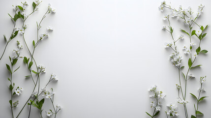 Floral arrangement for spring celebration pure white background photography minimalist design