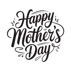 A vector art illustration of a calligraphy-style typography for the text "Happy Mother's Day".