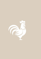 Simple Stylized Illustration of a Rooster